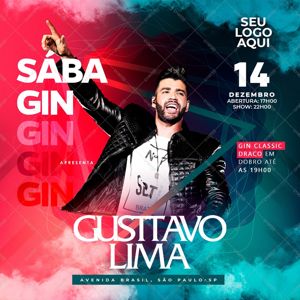 Flyer para Show Gusttavo Lima PSD Editável
