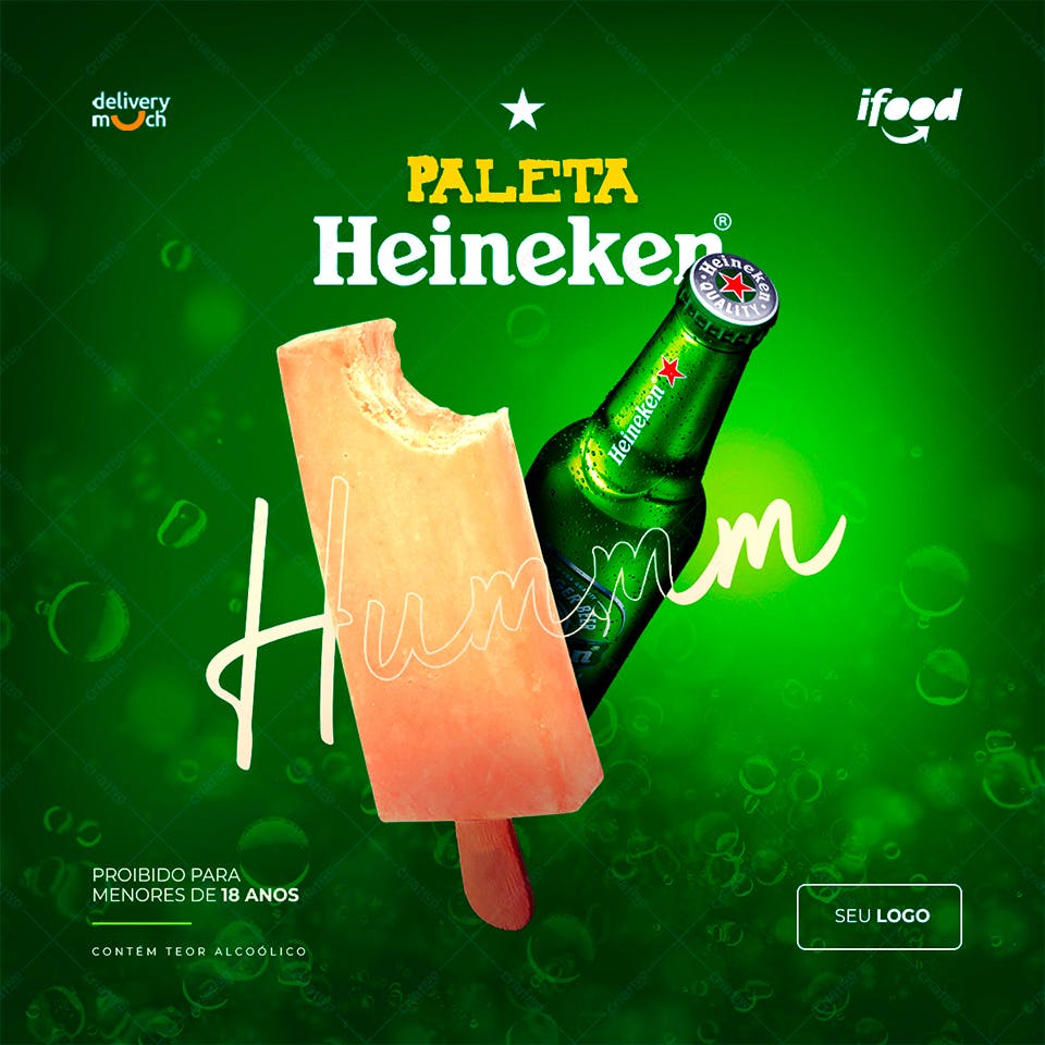 Banner Heineken com Paleta de Cerveja PSD Editável