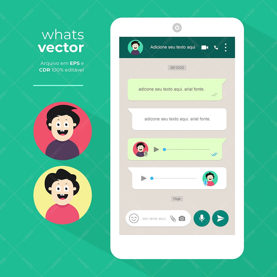 Ilustração Vetorial App Mensagem Flat Design
