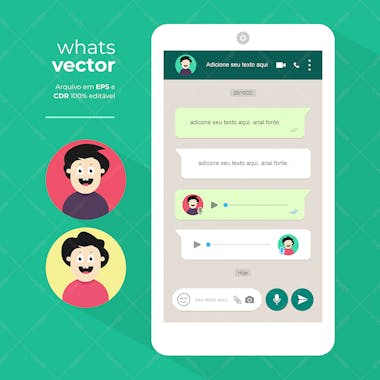 Vetor da tela do whatsapp cdr, eps