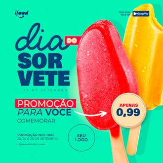 Promoção do dia do sorvete psd