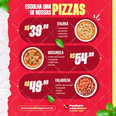 Escolha Uma De Nossas Pizzas
