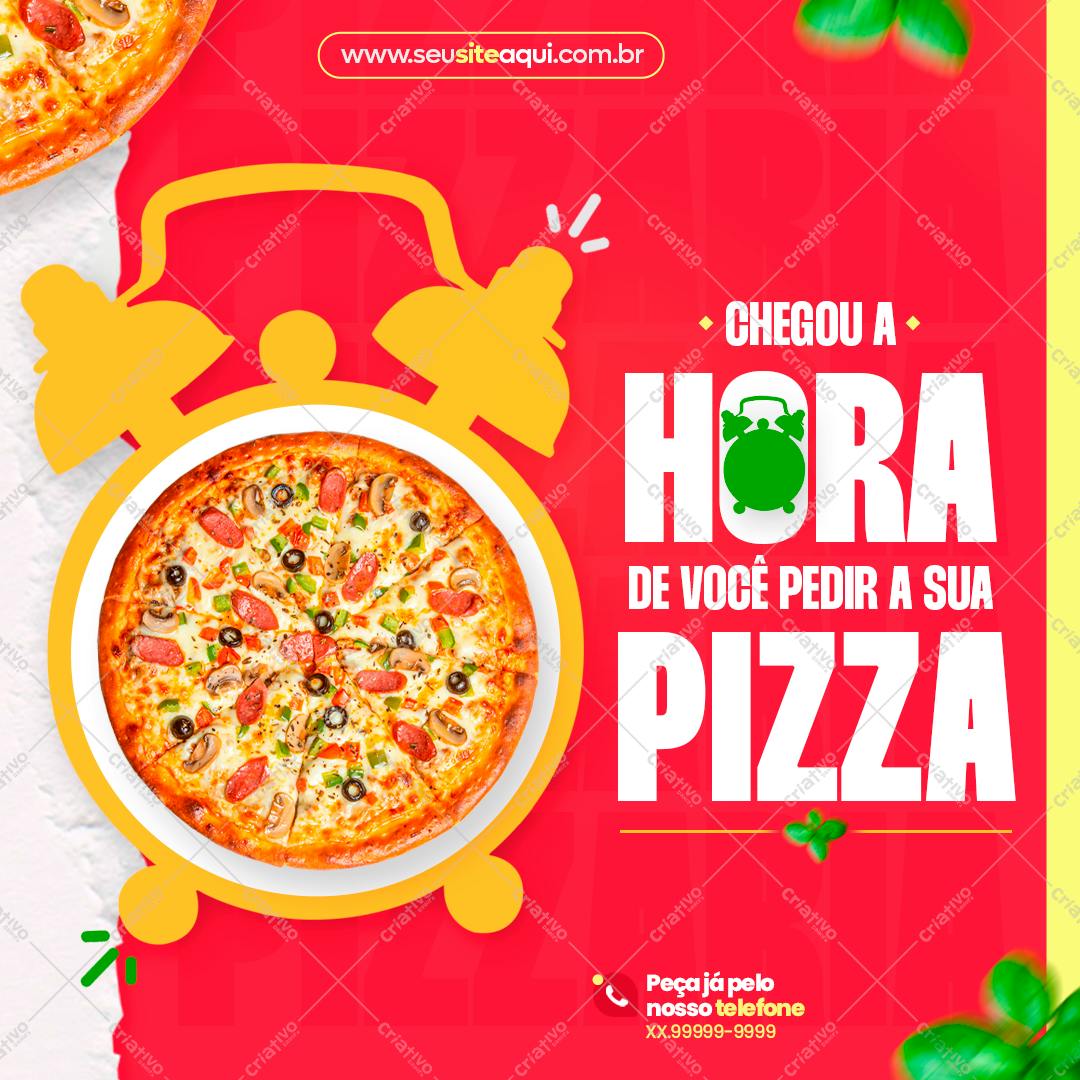 Template de Mídia Social para Pedido de Pizza PSD Editável