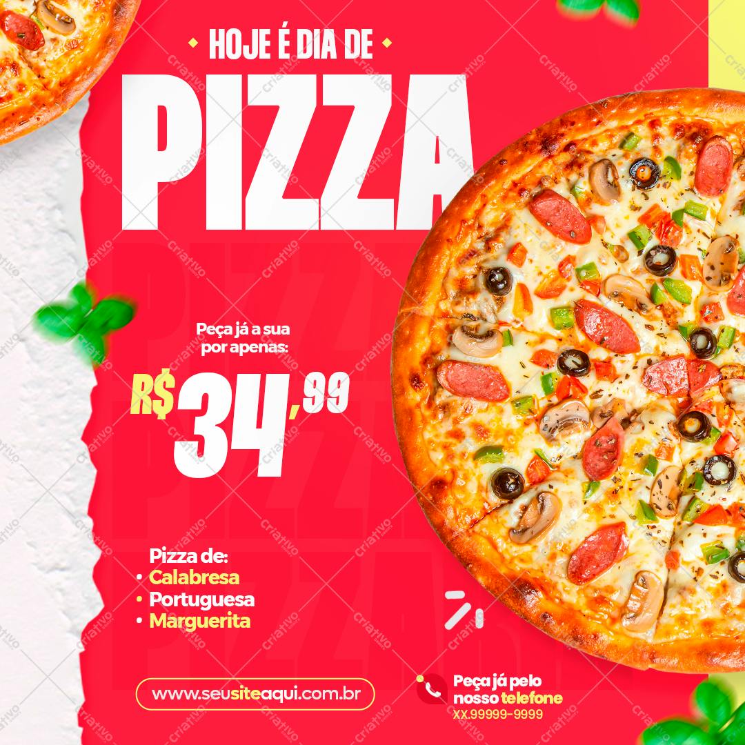 Postagem para Redes Sociais Dia da Pizza PSD Editável