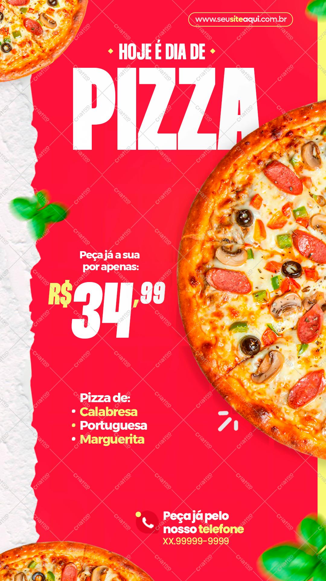 Flyer para Promoção de Pizza PSD Editável