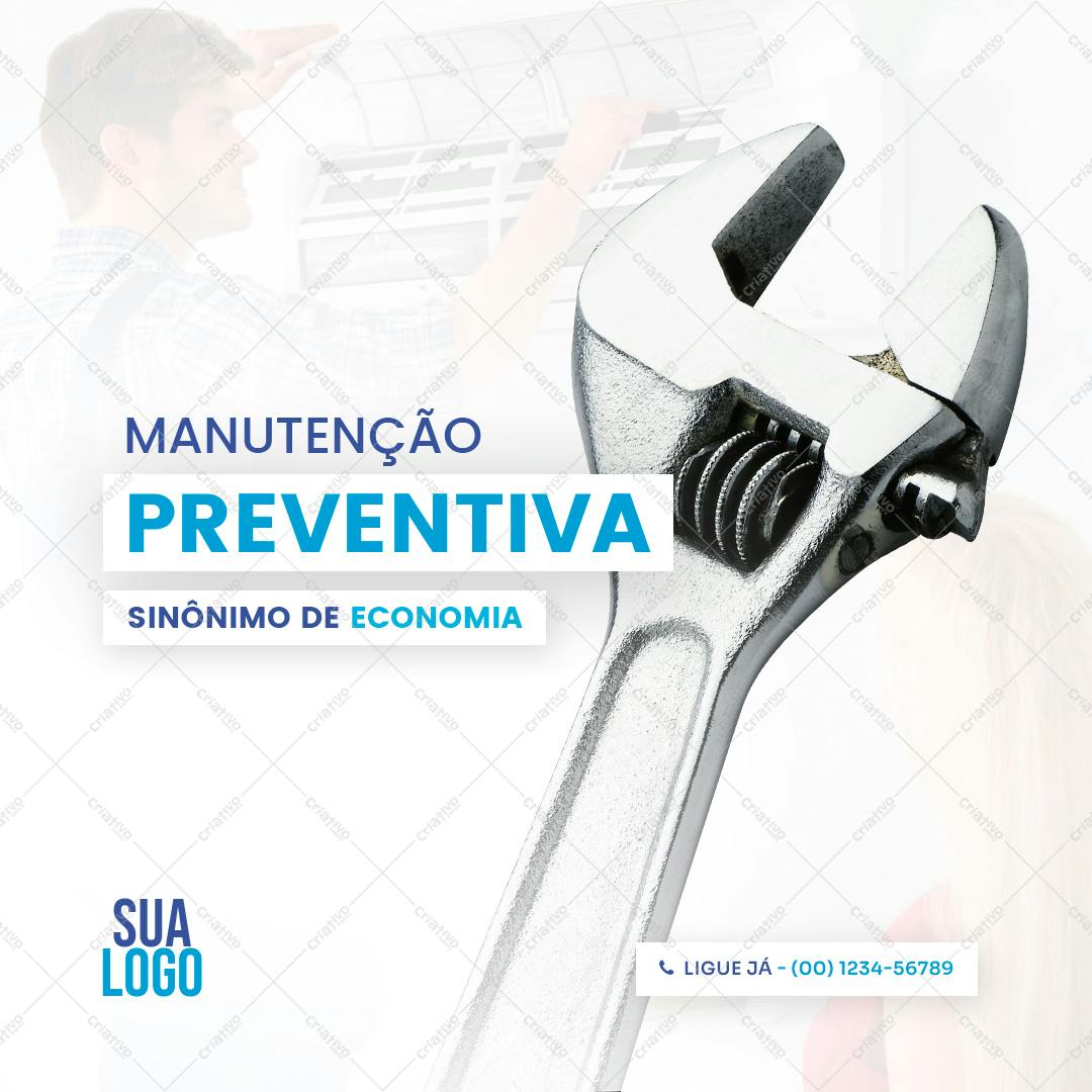Post para Redes Sociais Manutenção Preventiva PSD Editável