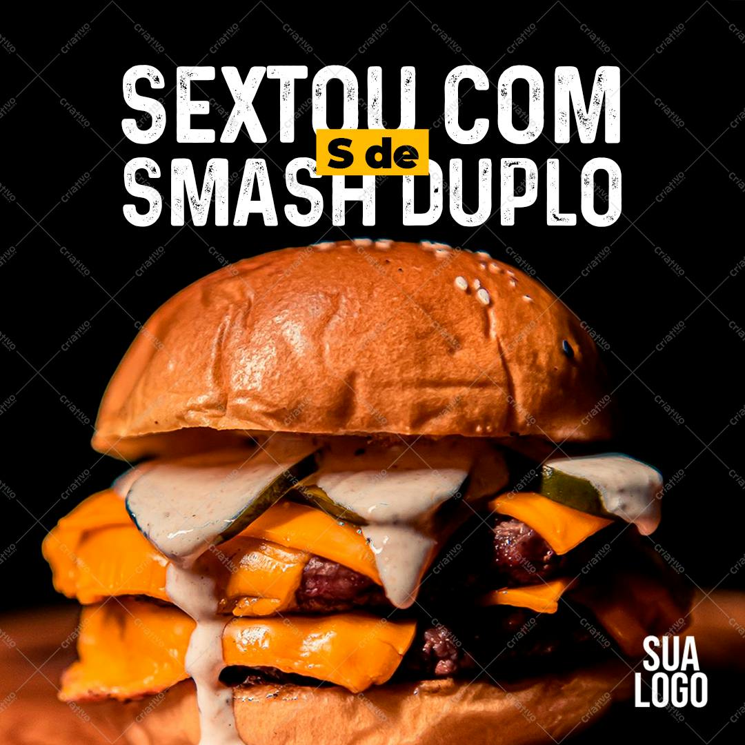 Banner Sexta-Feira com Smash Duplo PSD Editável