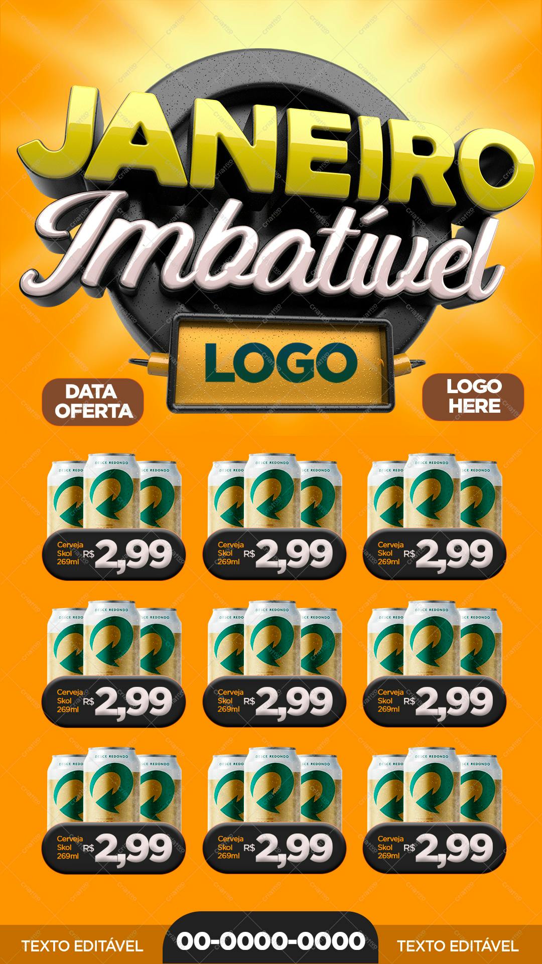 Promoção Cerveja Janeiro Imbatível PSD Editável