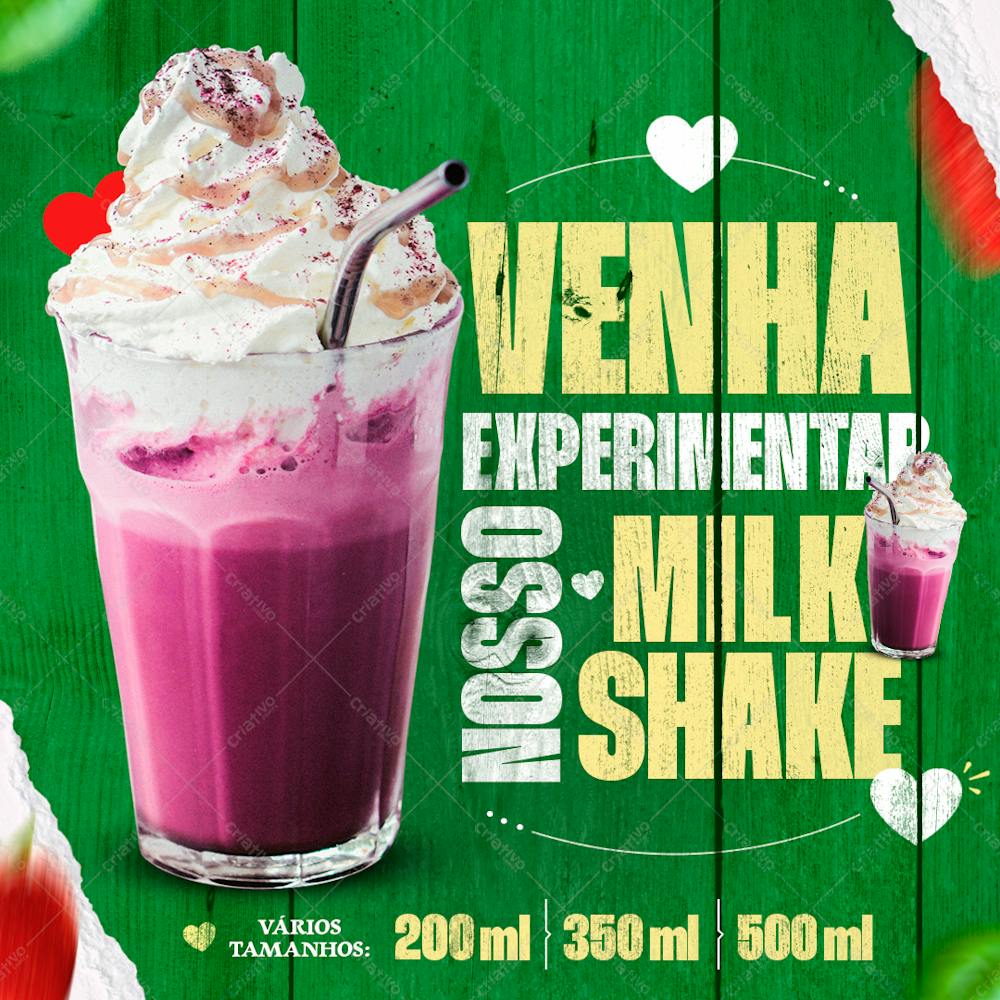 Venha Experimentar Nosso Milk Shake