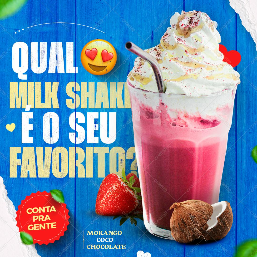 Flyer para Milk Shake PSD Editável