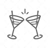 ícone de taça de martini brindando