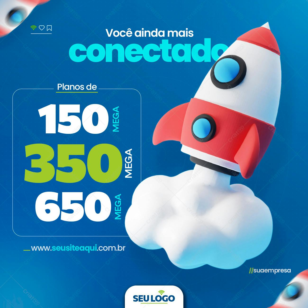 Post para Redes Sociais Promoção Internet PSD Editável