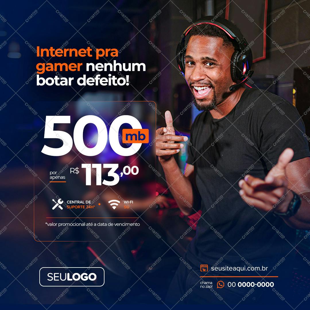Banner para Promoção de Internet Gamer PSD Editável