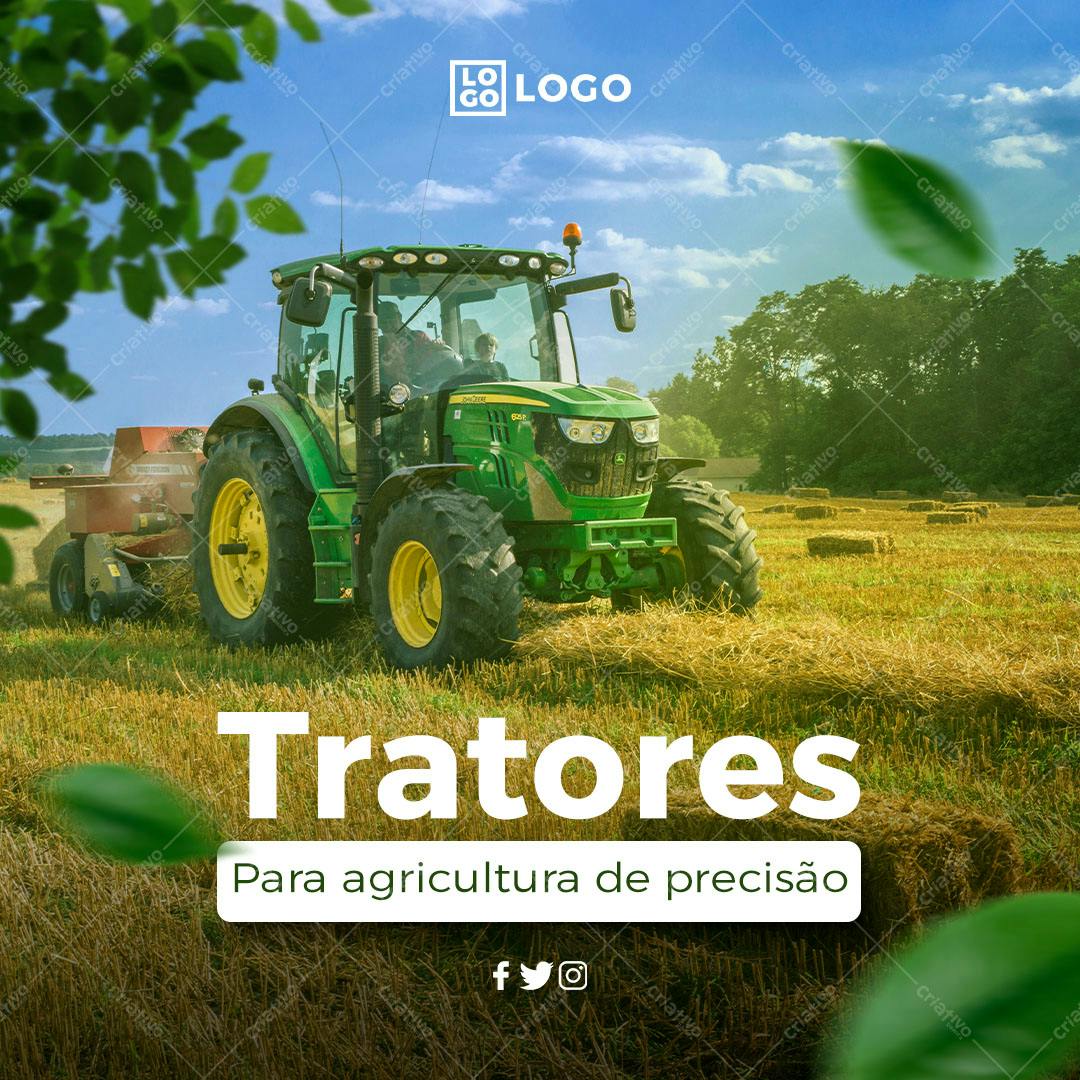 Post para Redes Sociais Tratores PSD Editável