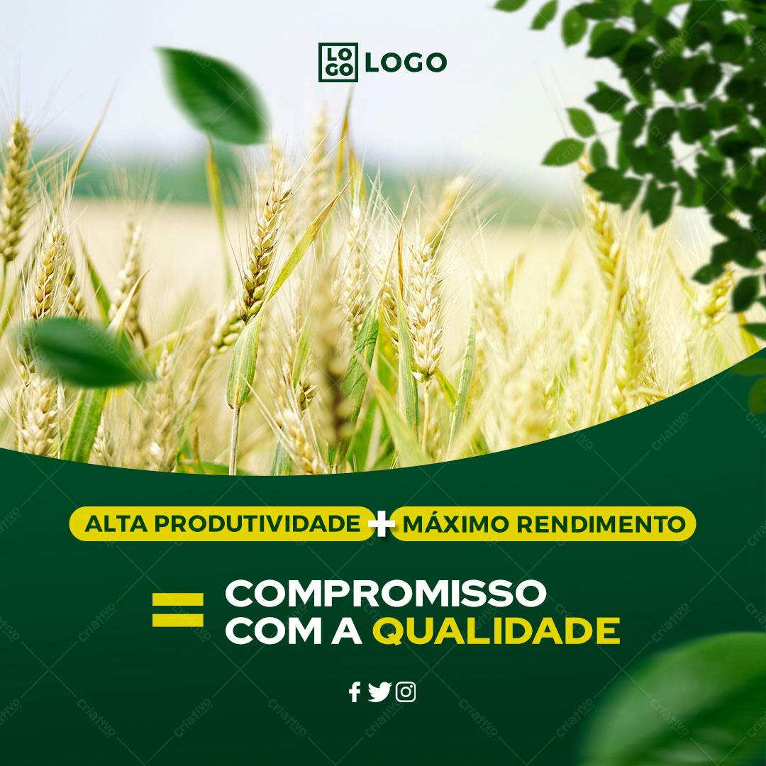 Post para Redes Sociais Agricultura PSD Editável