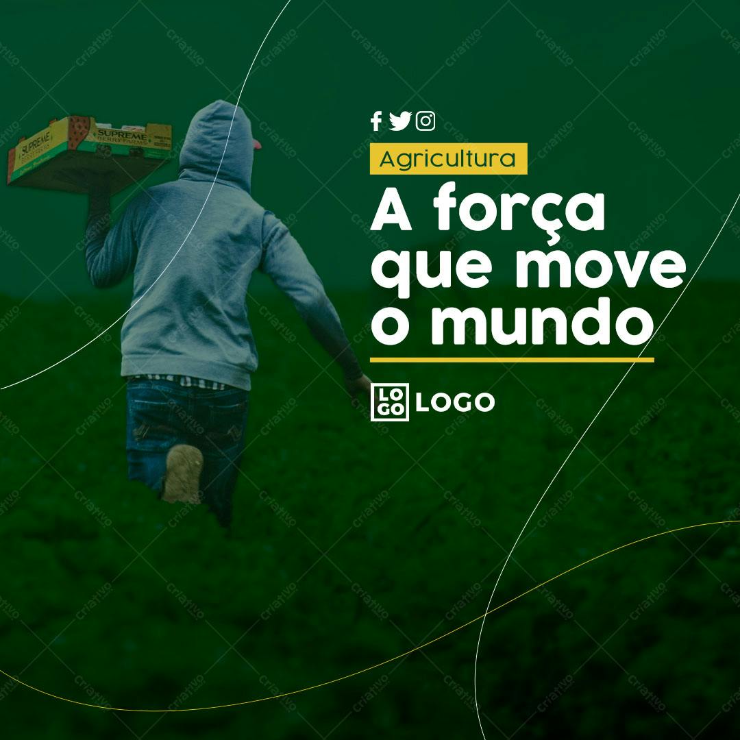 Post para Redes Sociais Dia do Agricultor PSD Editável