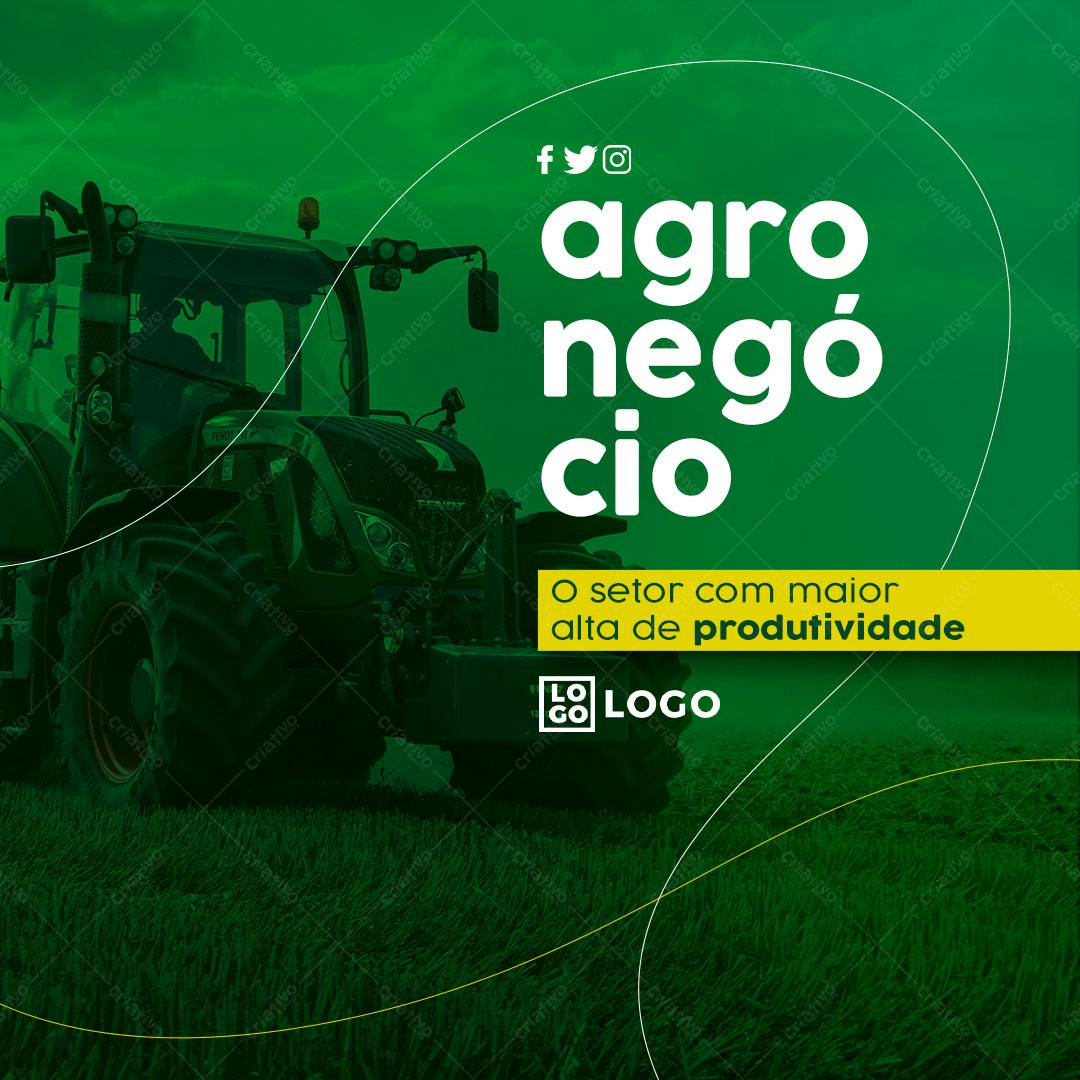Post para Redes Sociais Agronegócio PSD Editável