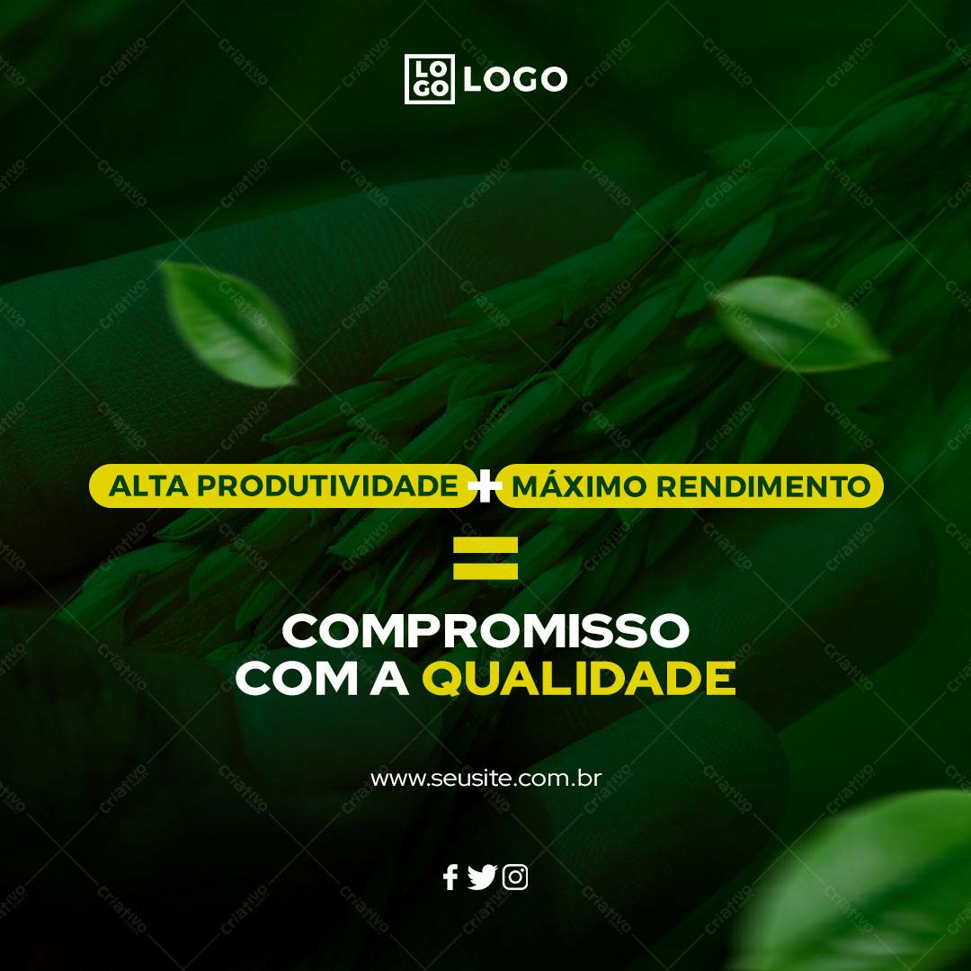 Post para Redes Sociais Agricultura PSD Editável