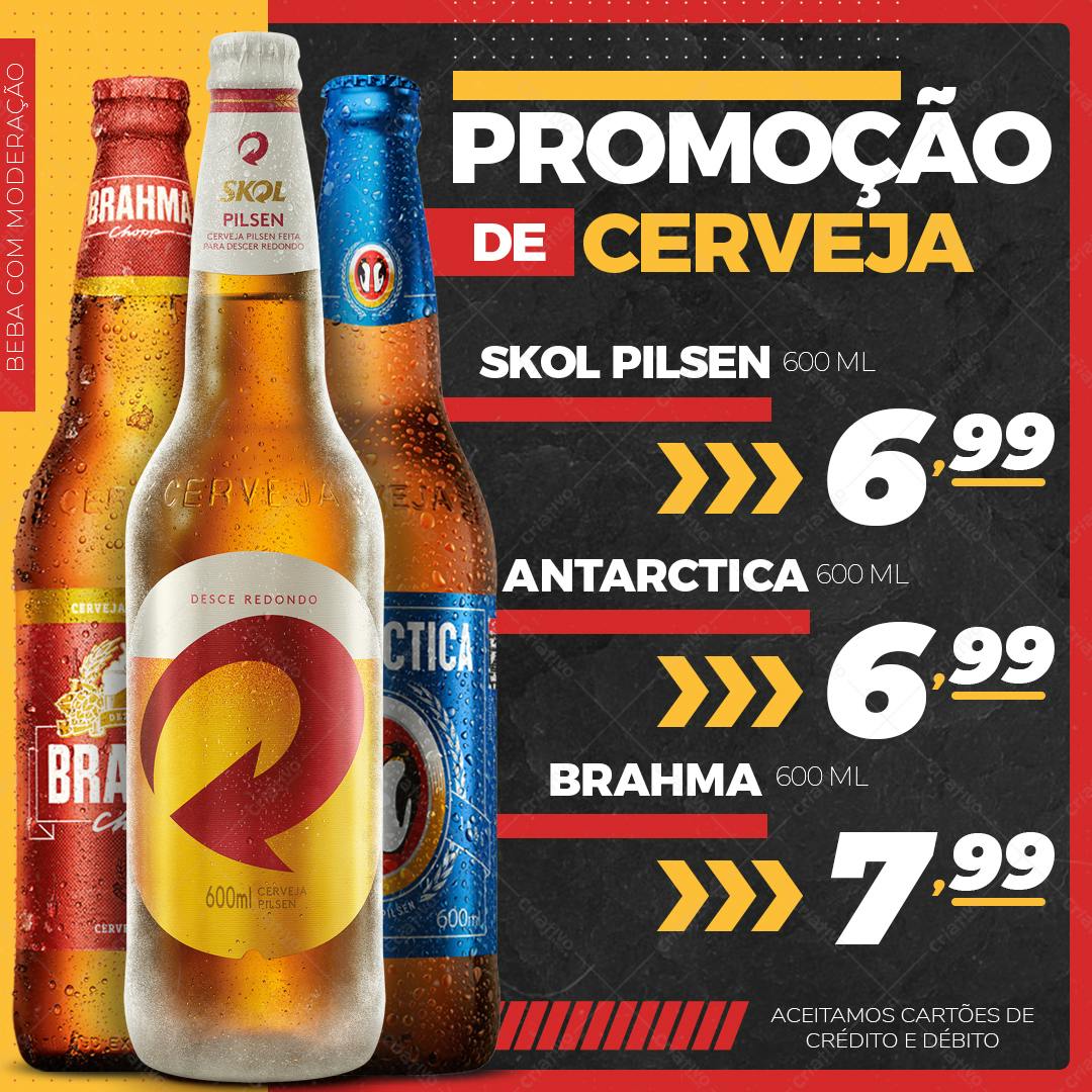 Banner Promoção Cerveja Skol, Brahma e Antarctica PSD Editável