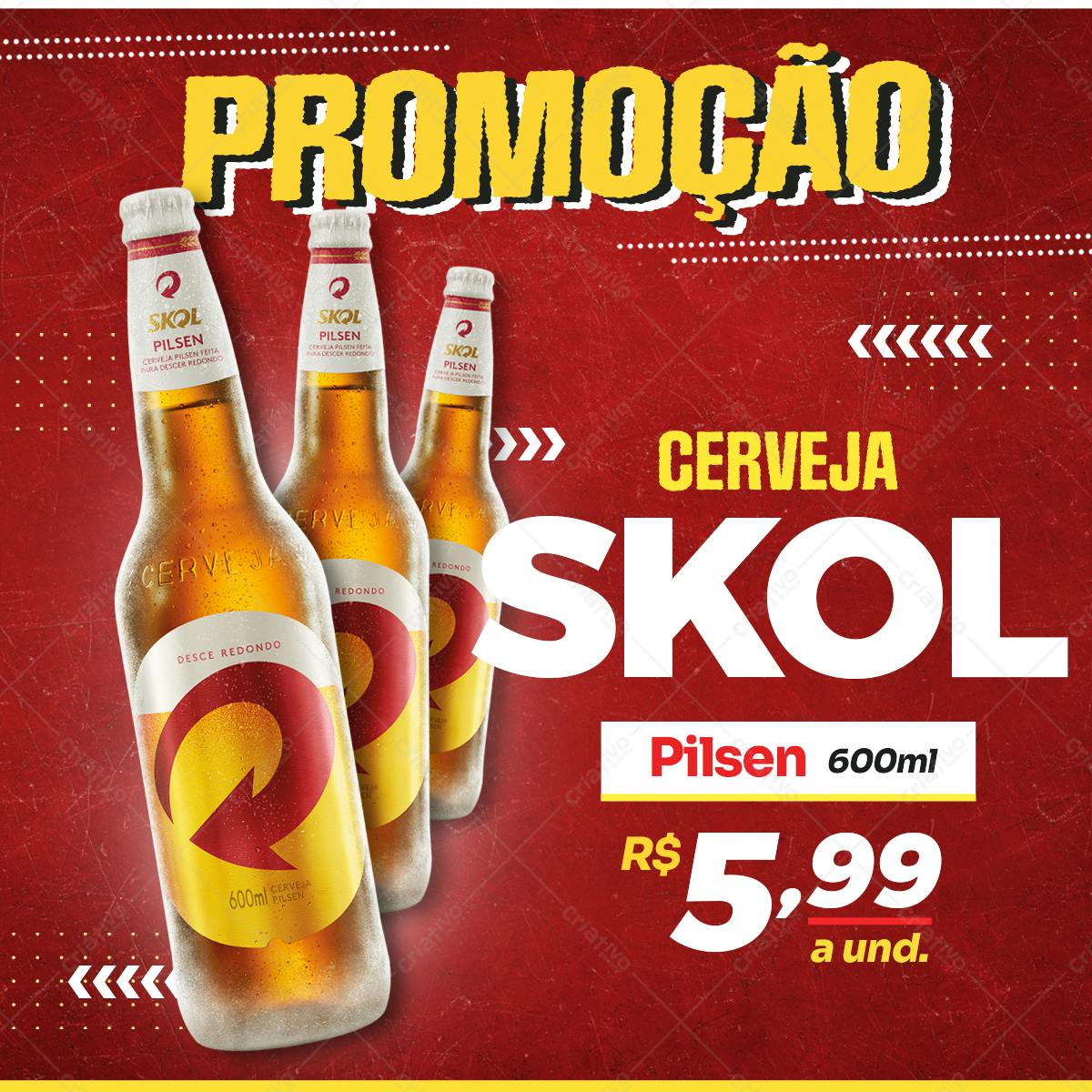 Banner Promoção Cerveja Skol Pilsen PSD Editável