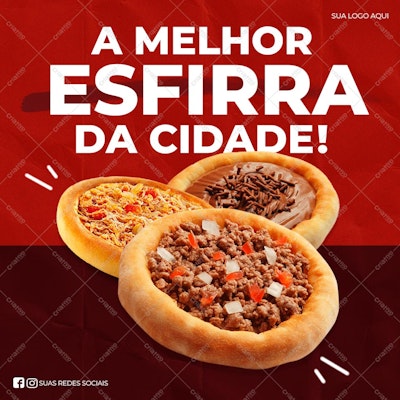 Template de Mídia Social para Esfiha PSD Editável