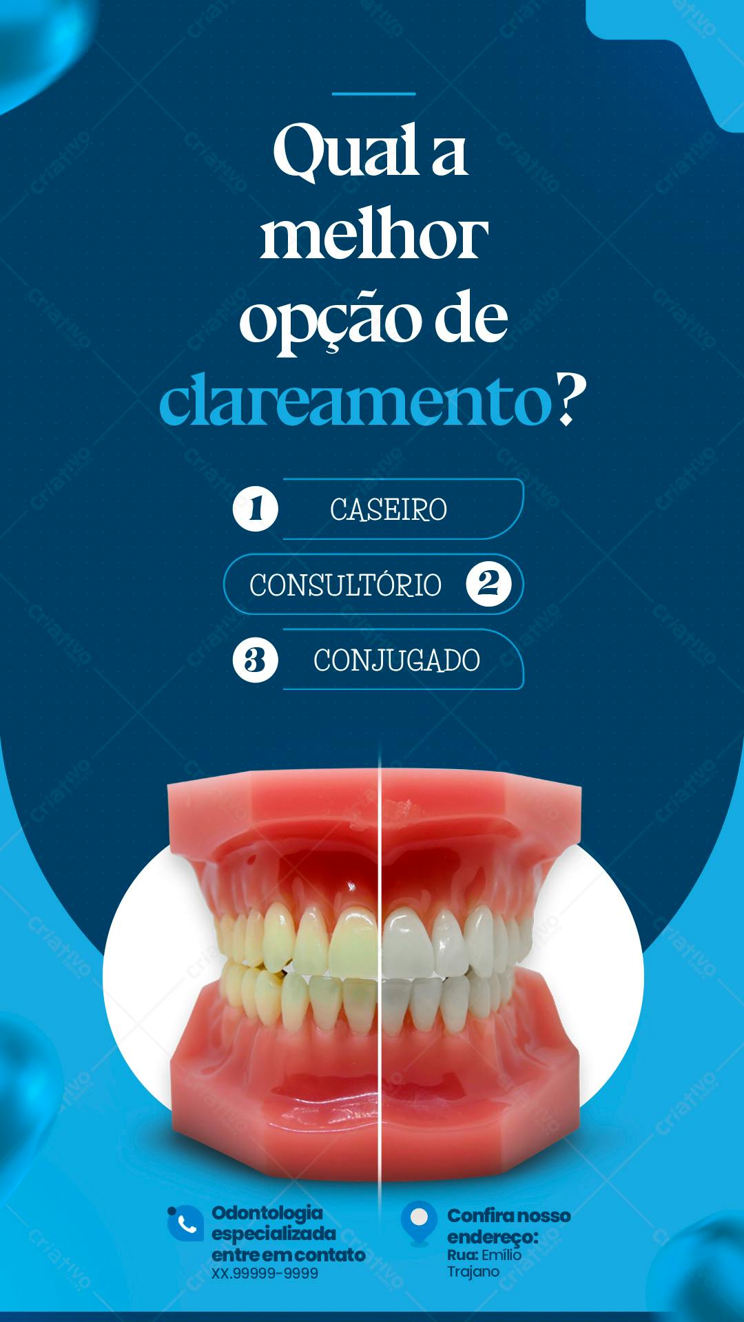Flyer para Odontologia Clareamento Dental PSD Editável
