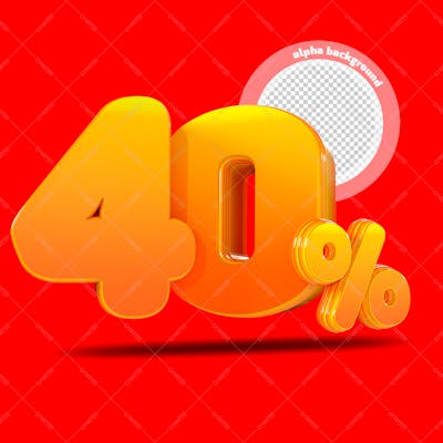 Número 3D Realista Porcentagem 