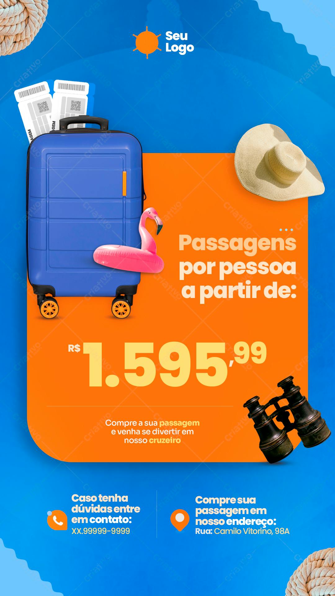 Flyer para Cruzeiro de Verão PSD Editável