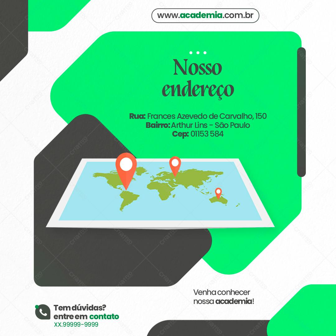 Post para Redes Sociais com Mapa PSD Editável