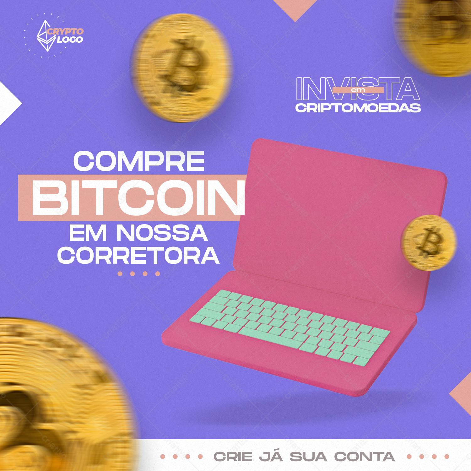 Post para Redes Sociais sobre Bitcoin PSD Editável