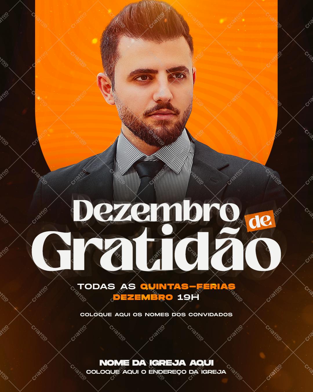 Flyer para Evento de Gratidão em Igreja PSD Editável
