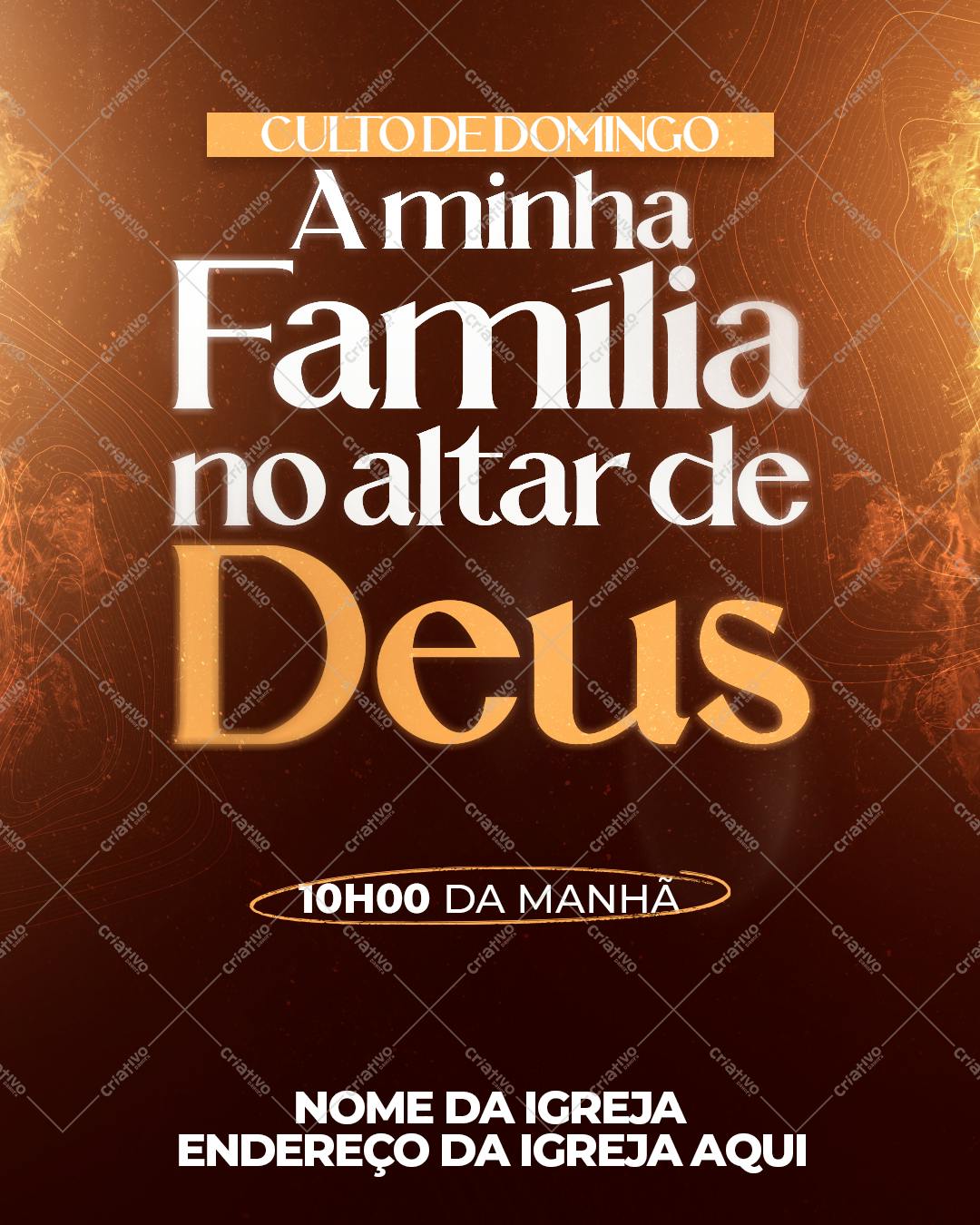 Cartaz para Culto Dominical PSD Editável