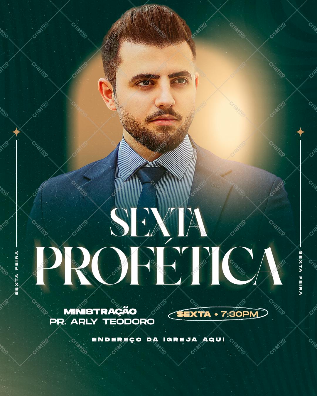Flyer para Evento Religioso Sexta Profética PSD Editável