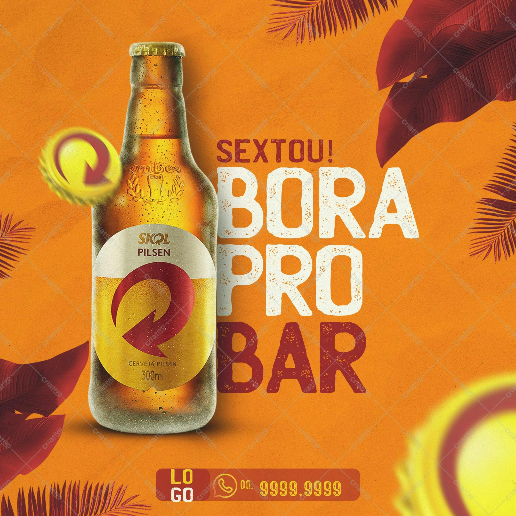 Flyer para Festa de Sexta-feira com Cerveja PSD Editável