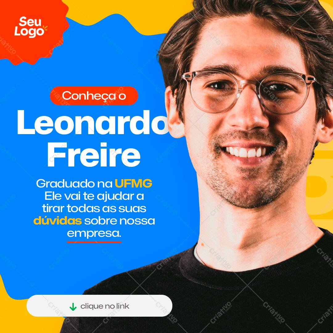 Post para Redes Sociais Apresentação Profissional PSD Editável