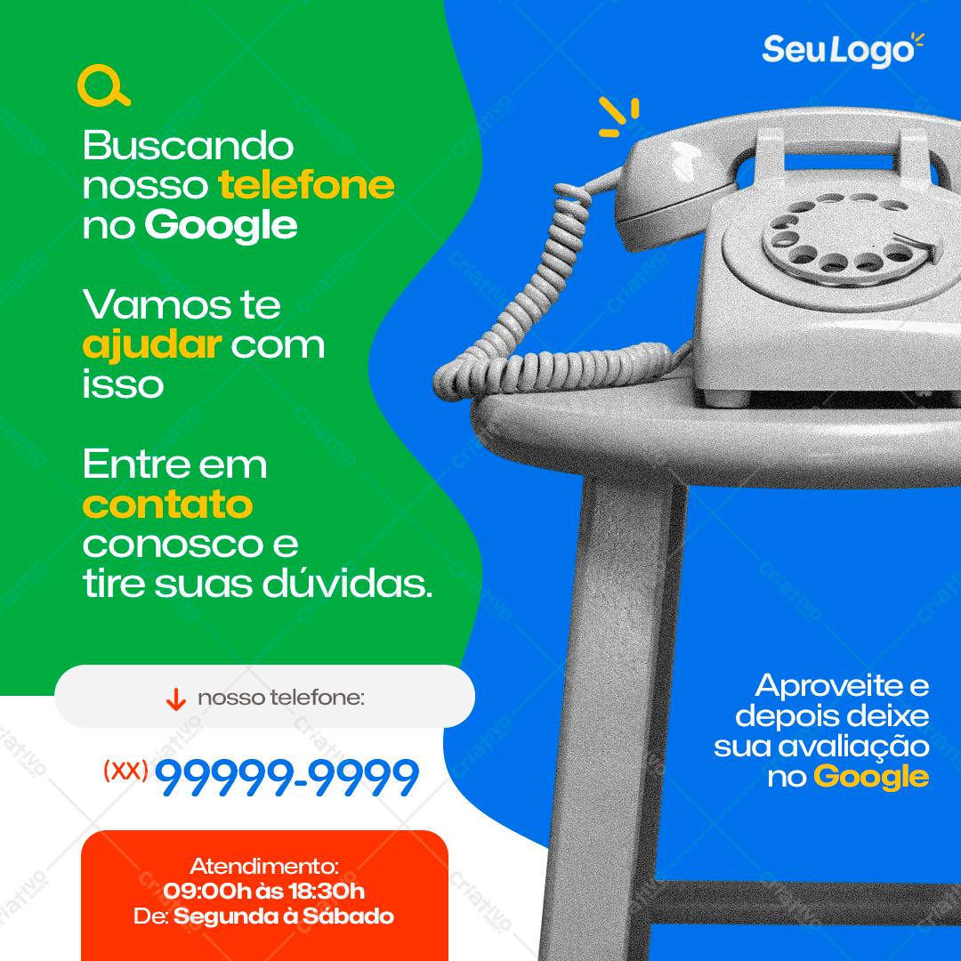 Post para Redes Sociais Google Meu Negócio PSD Editável