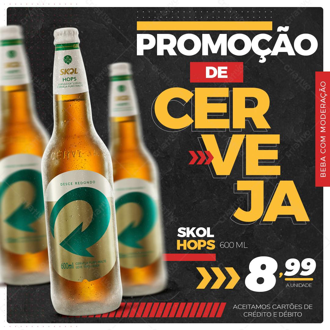 Banner Promoção Cerveja Skol Hops PSD Editável