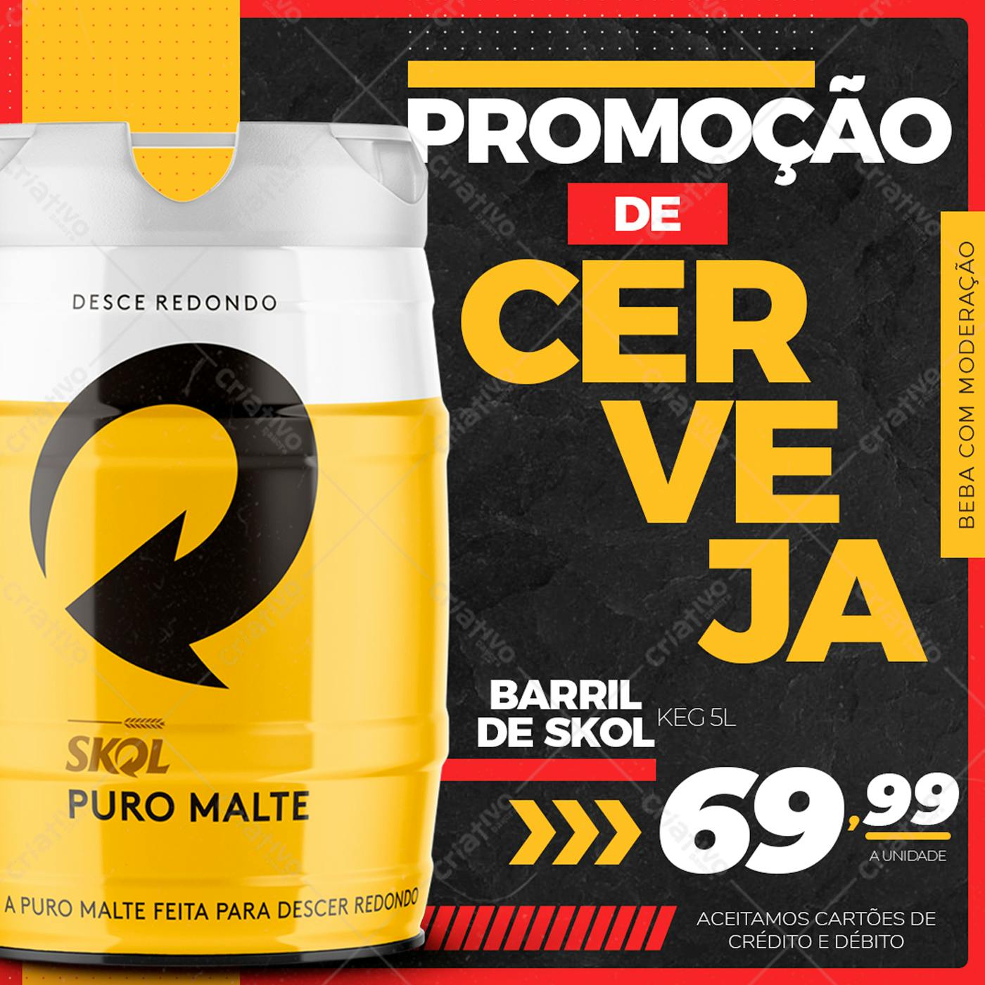 Promoção de Cerveja Skol PSD Editável