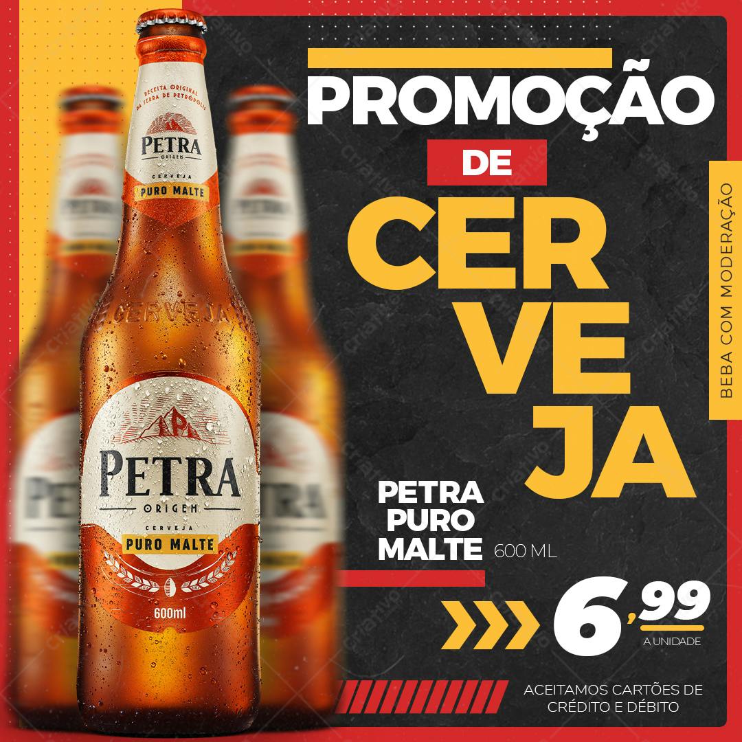 Flyer de Promoção de Cerveja Petra Puro Malte PSD Editável