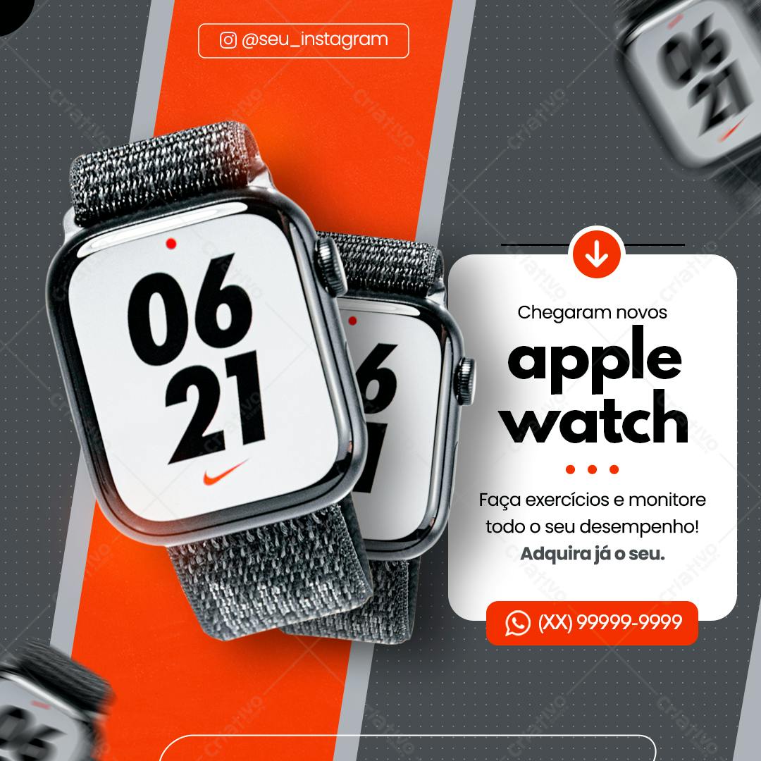 Template Instagram Apple Watch PSD Editável