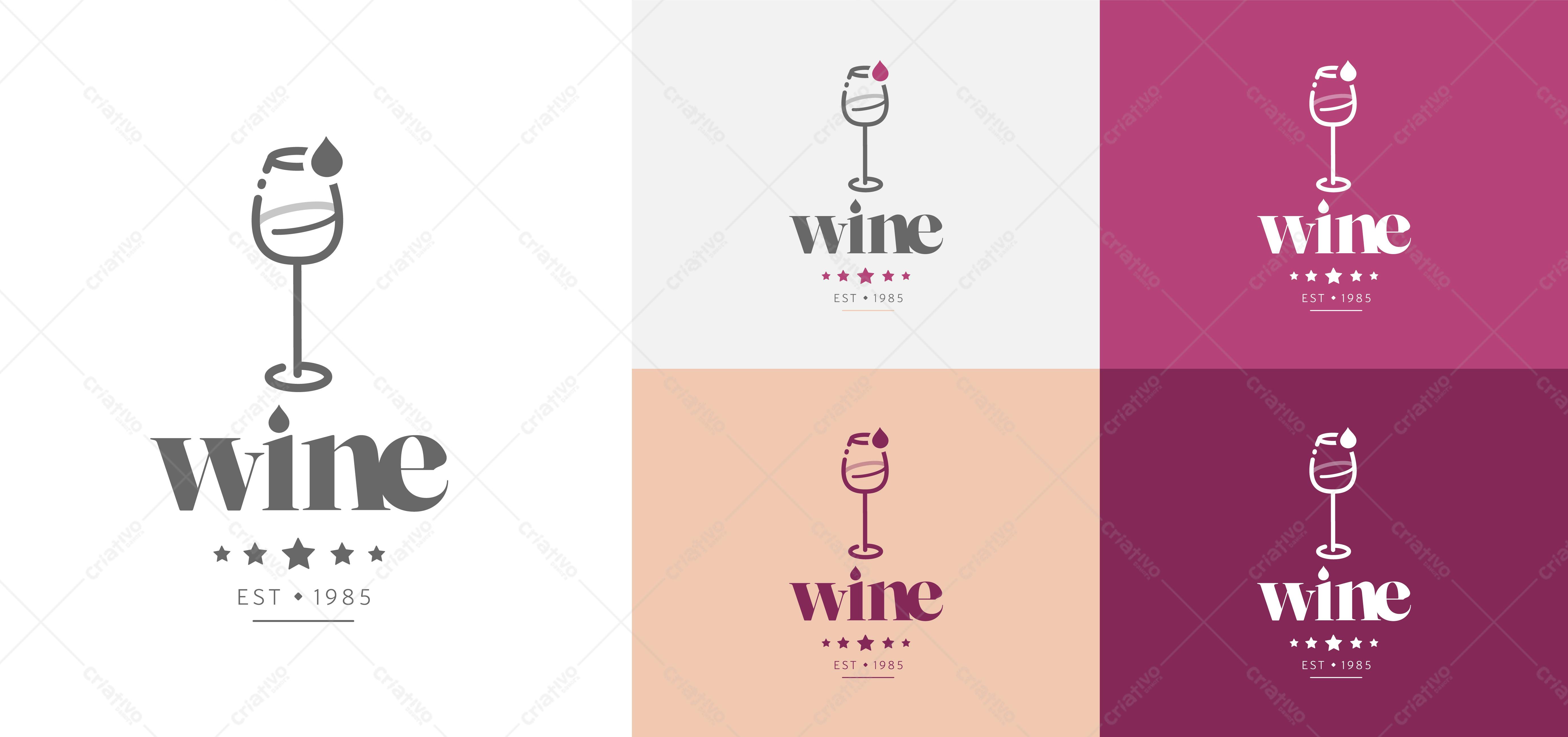 Logotipo vetorial de vinícola minimalista