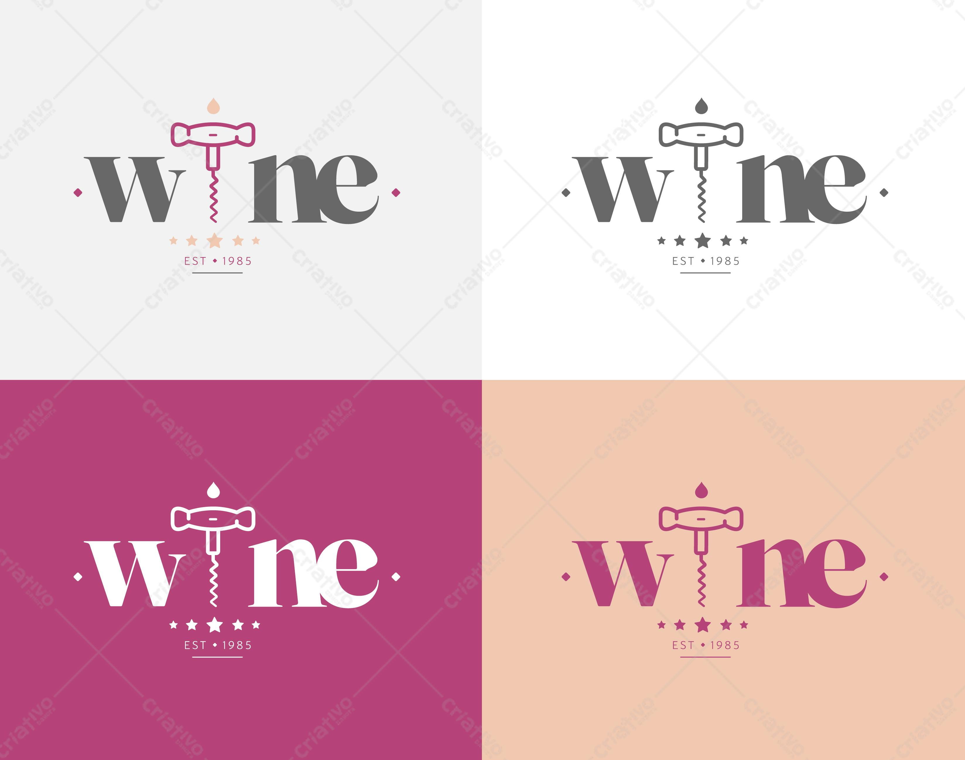 Logotipo Vetorial de Vinho - Estilo Vintage