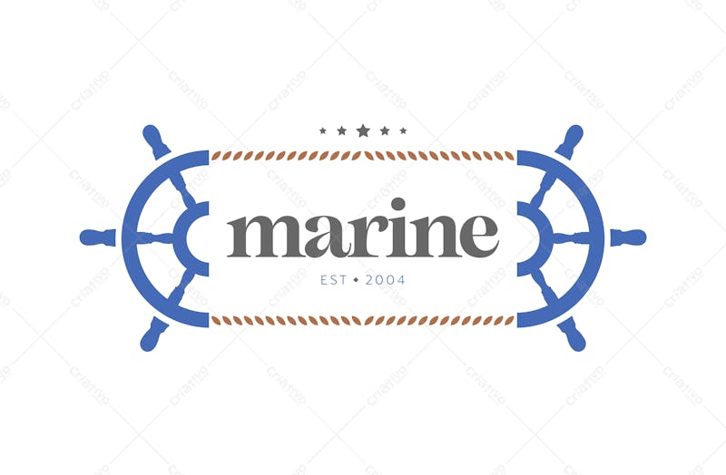 Logotipo de leme de navio