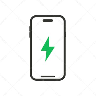 ícone de celular carregando bateria