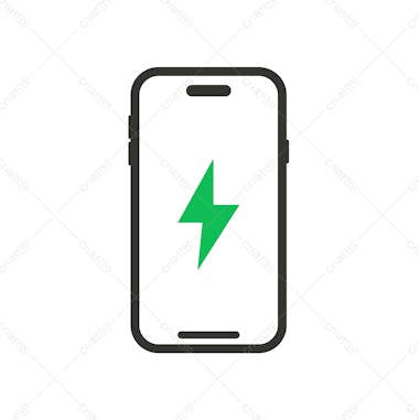 ícone de celular carregando bateria