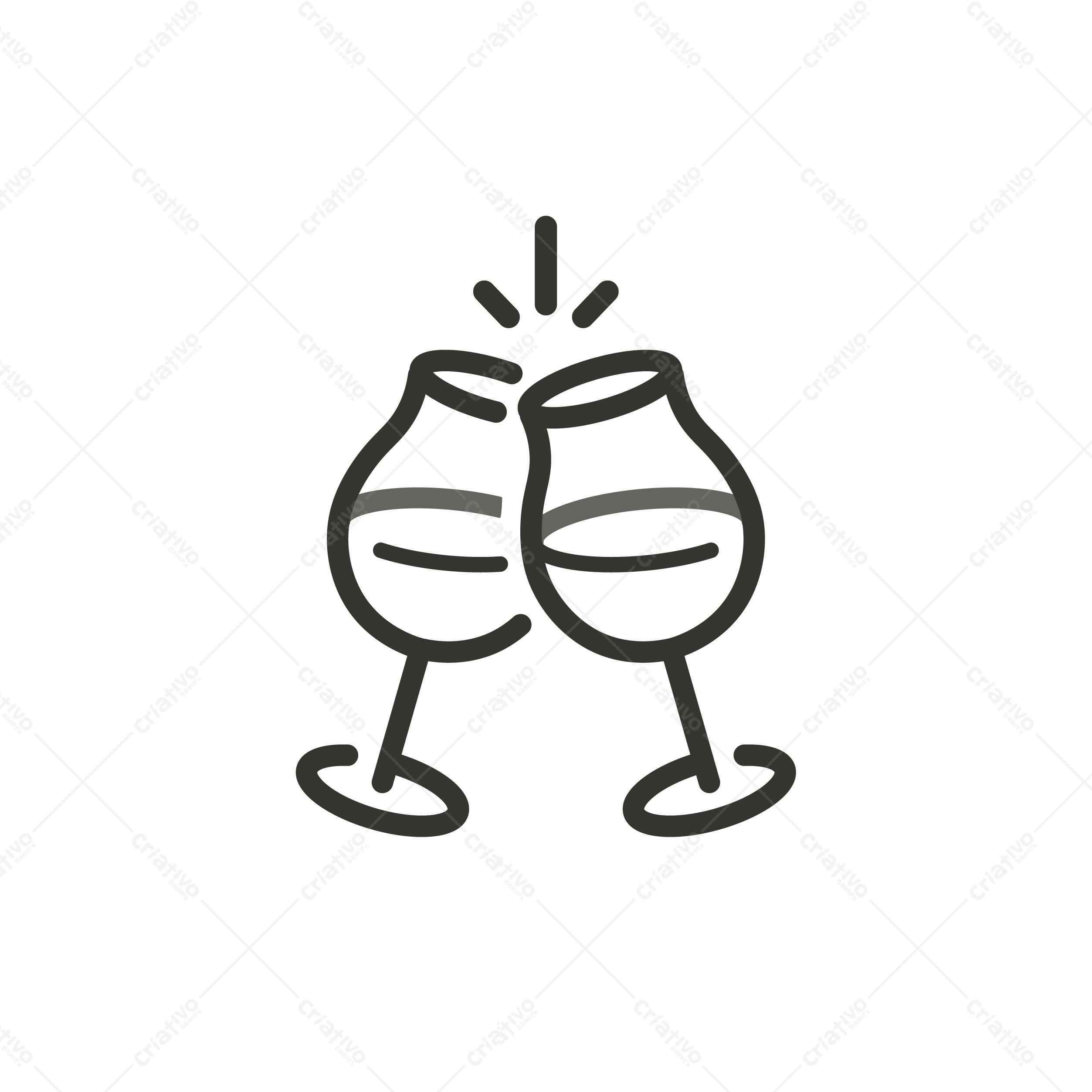 Ícone Vetorial de Brindes em Estilo Minimalista