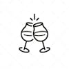 ícone de taças brindando com bebidas