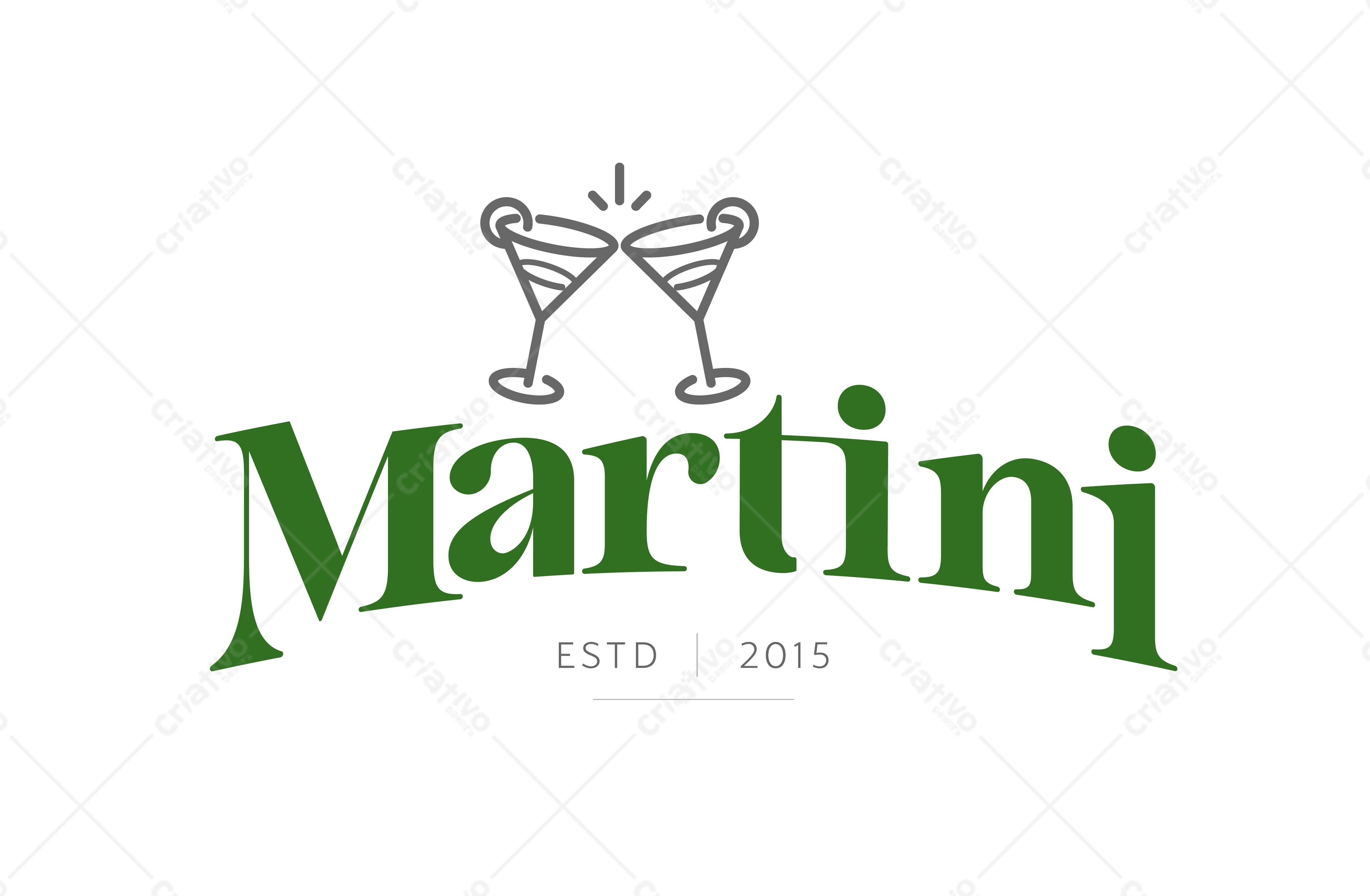 Logotipo Vetorial Martini Verde e Cinza