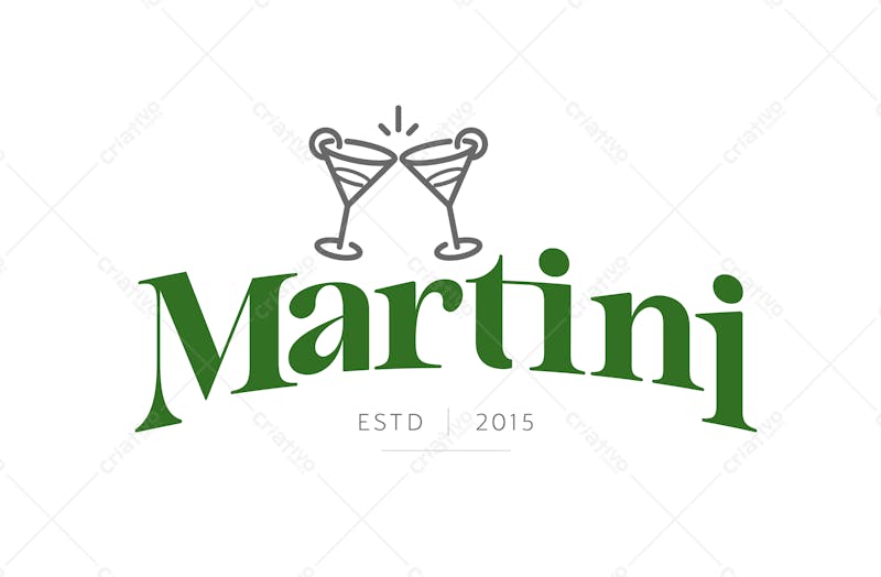 Logotipo para bebidas de martini