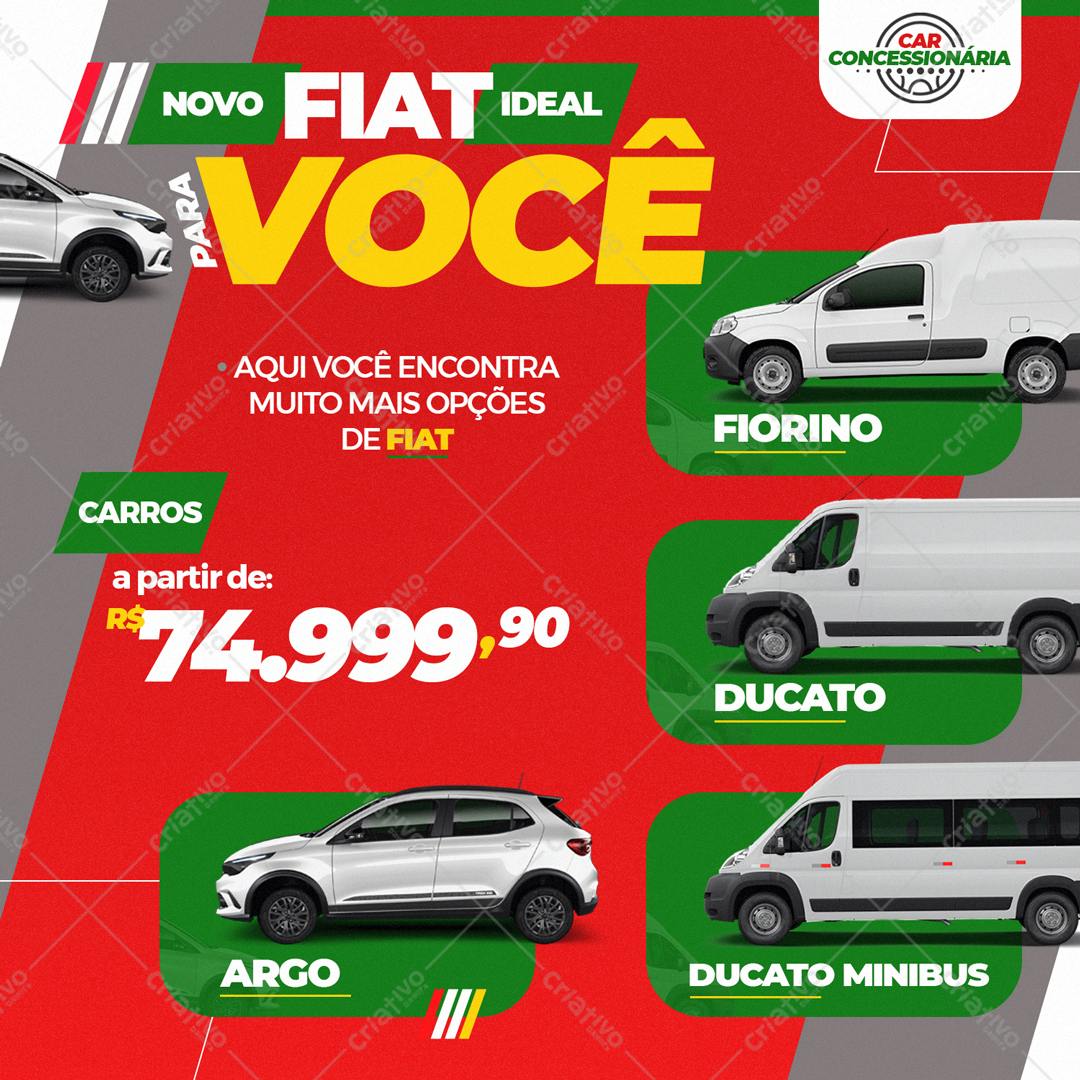 Anúncio Fiat para Concessionárias PSD Editável